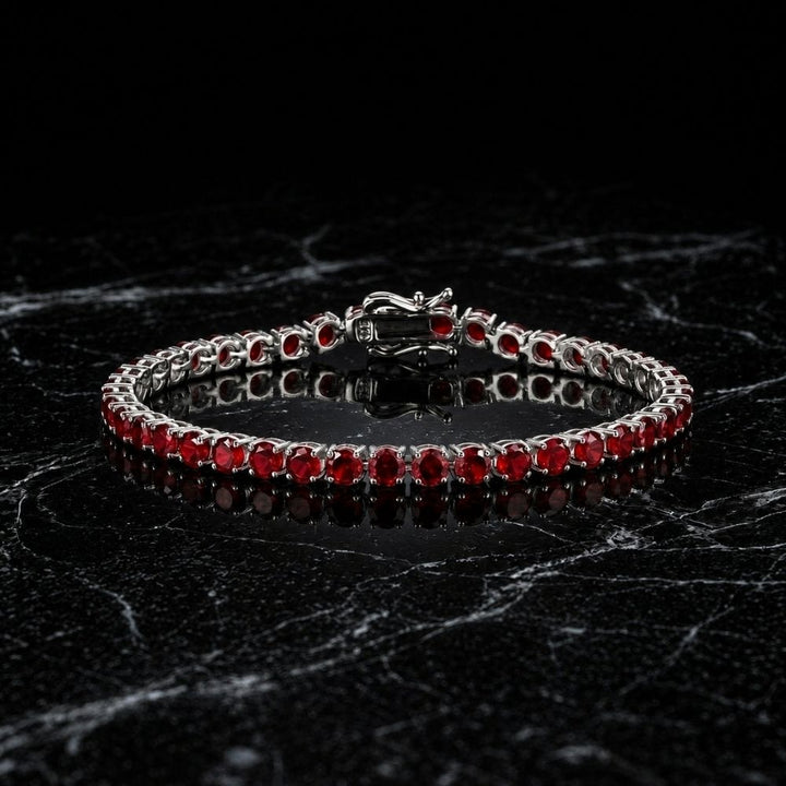 Pulsera de Tenis Rojo Rubí