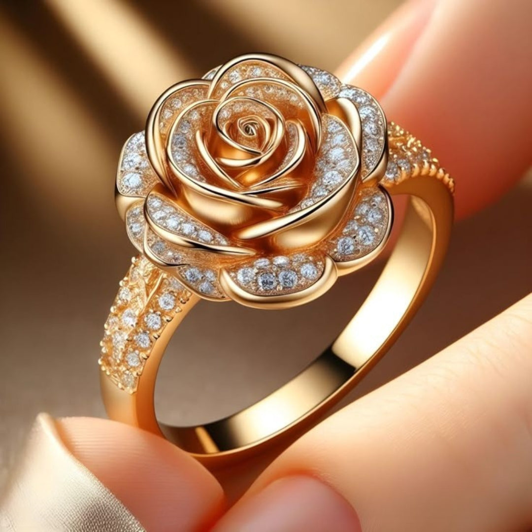 Anillo Exótico Oro Rosa con Circonita