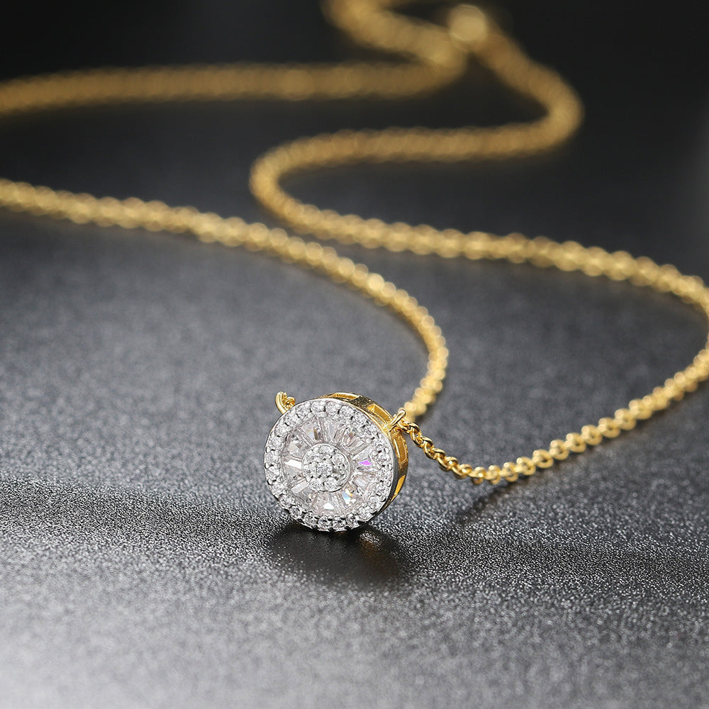 Collar de Oro de cristal redondo