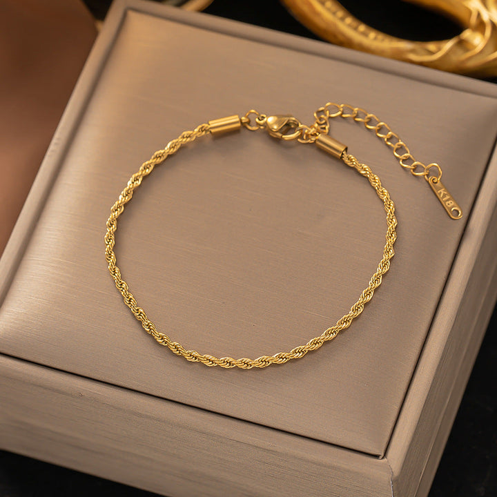 Pulsera Cadena Trenzada Fina