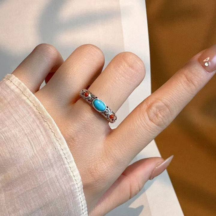 Anillo Fino Turquesa Colorido
