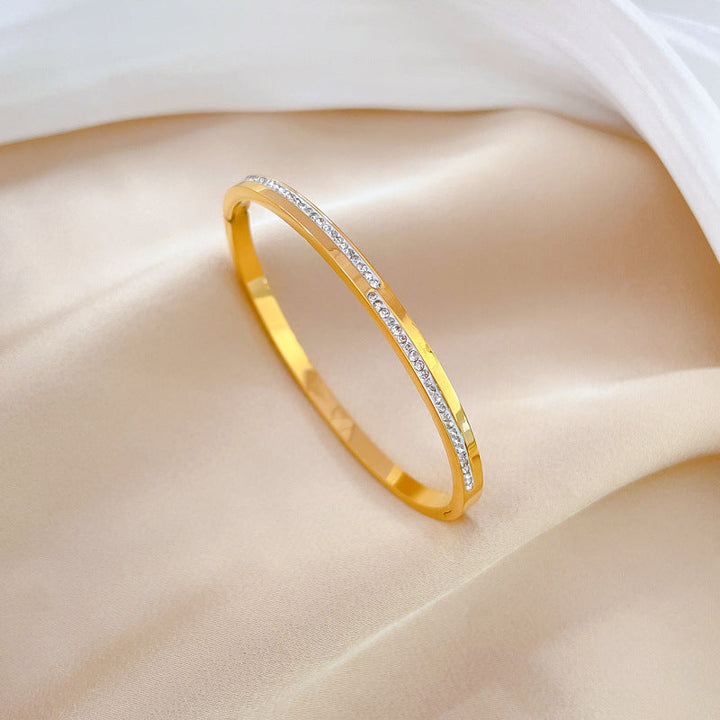 Pulsera rígida de cristal de Oro