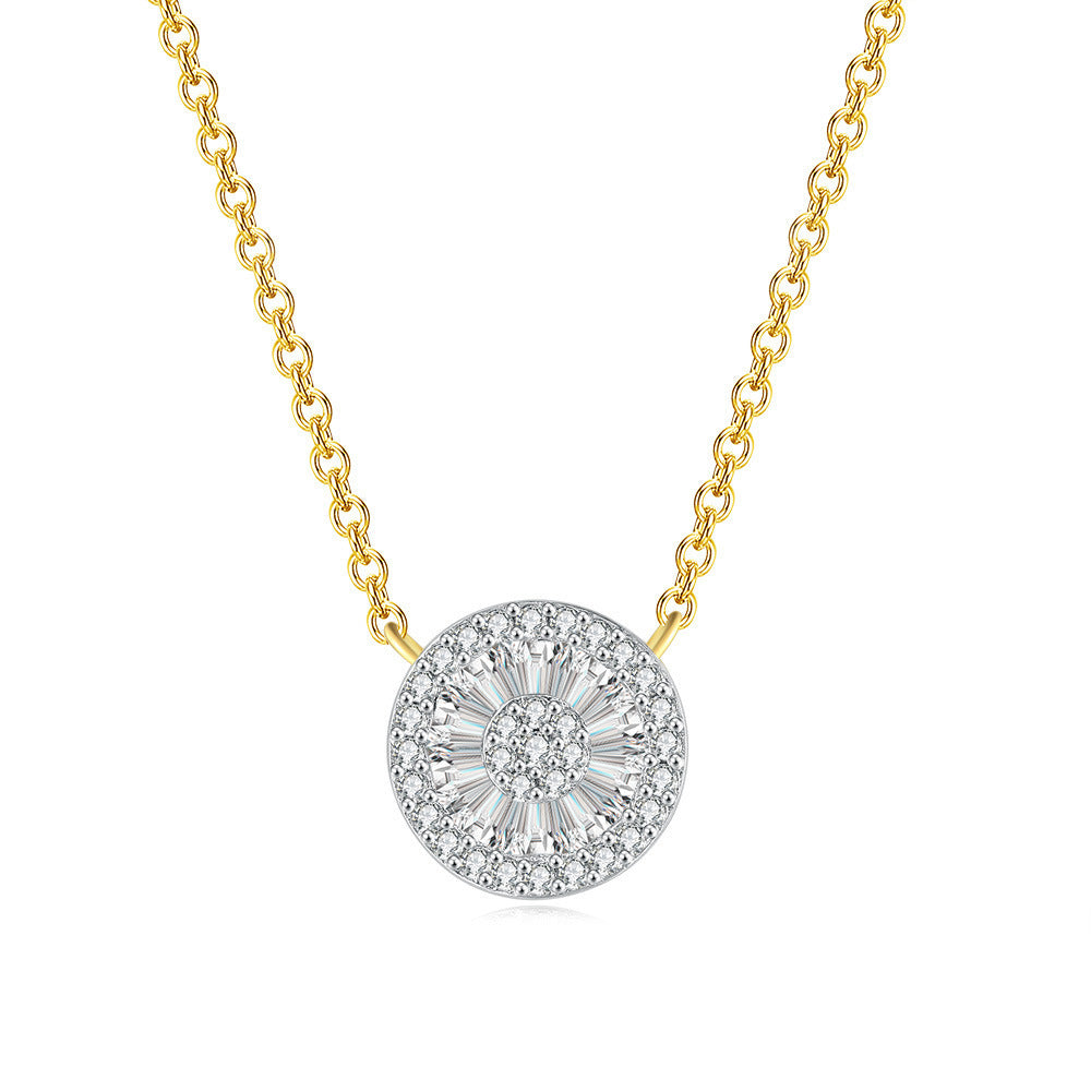 Collar de Oro de cristal redondo