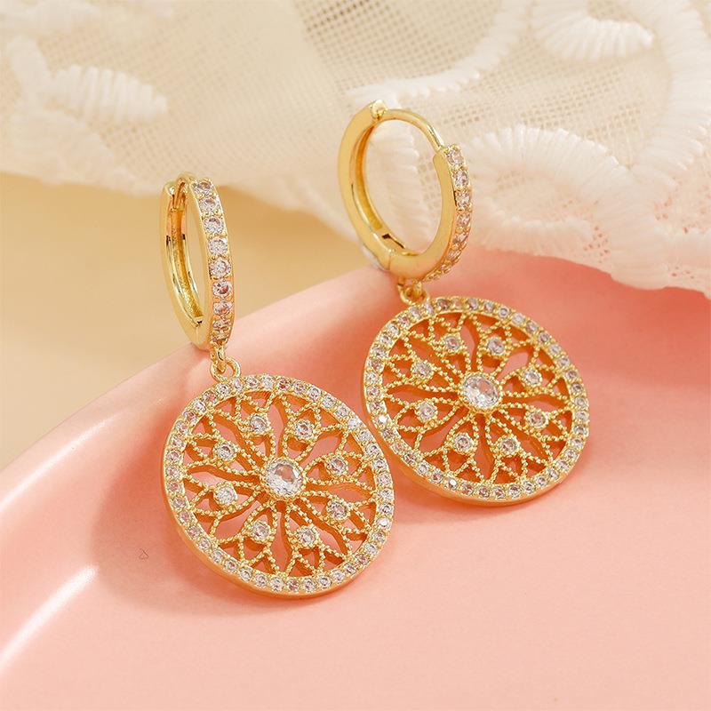 Pendientes chapados en oro Caleidoscopio