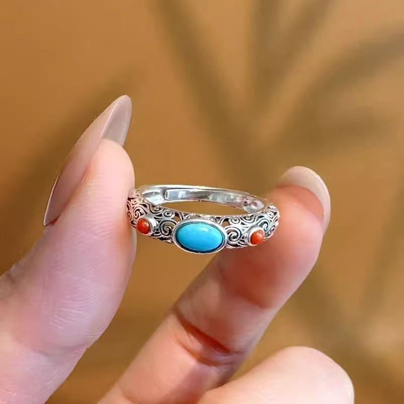 Anillo Fino Turquesa Colorido