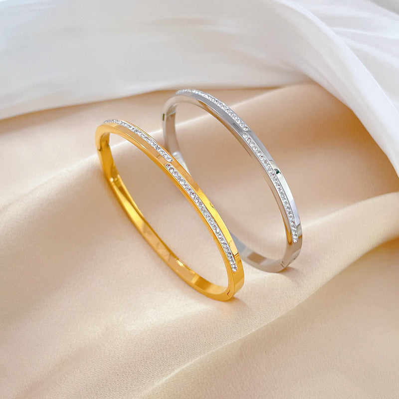 Pulsera rígida de cristal de Oro