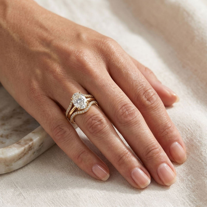 Set de Anillos Ovalados Trenzados