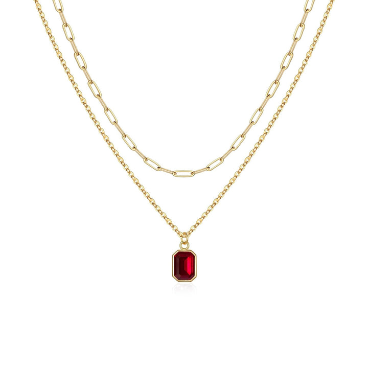 Collar de rubí en capas tipo