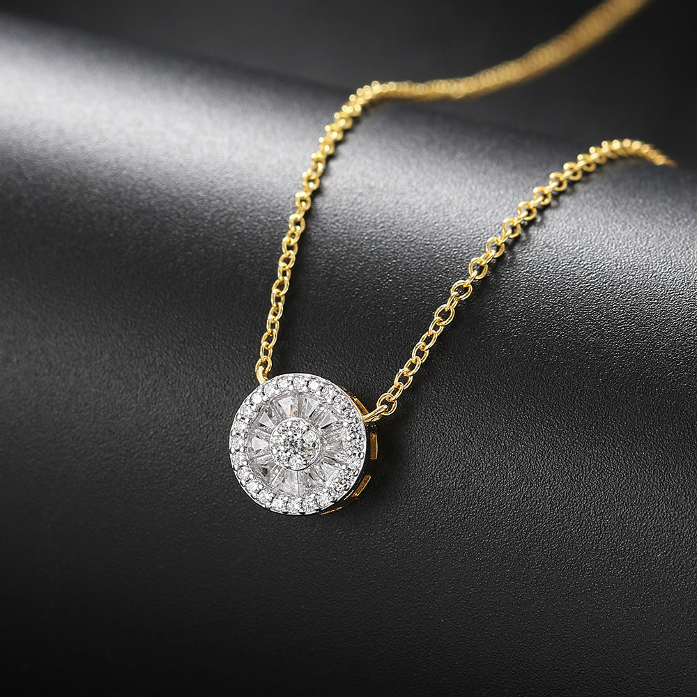 Collar de Oro de cristal redondo