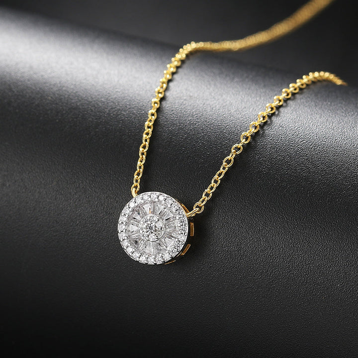 Collar de Oro de cristal redondo