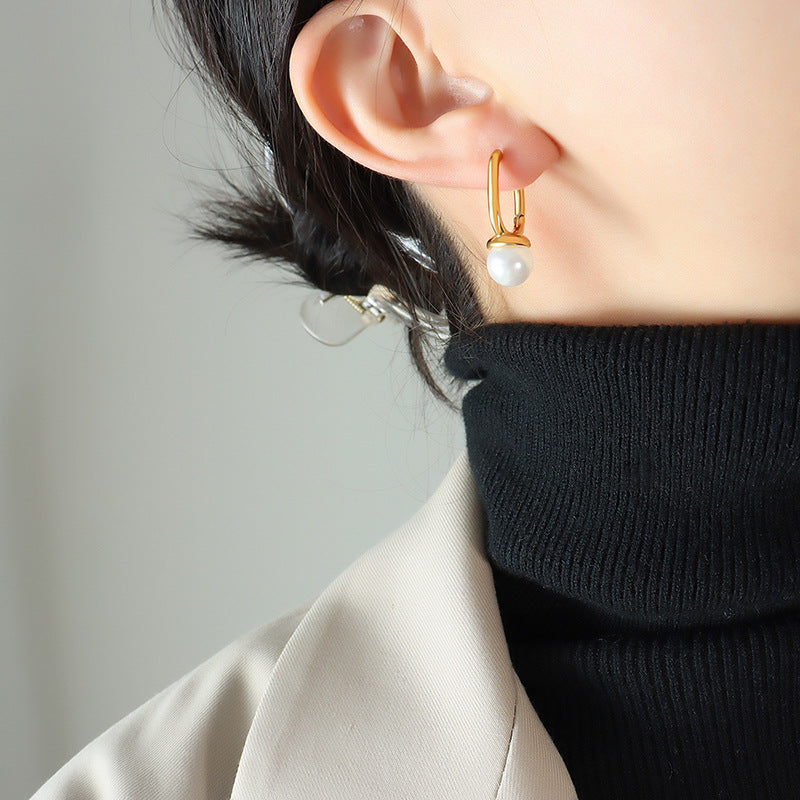 Pendientes geométricos de perlas Veers