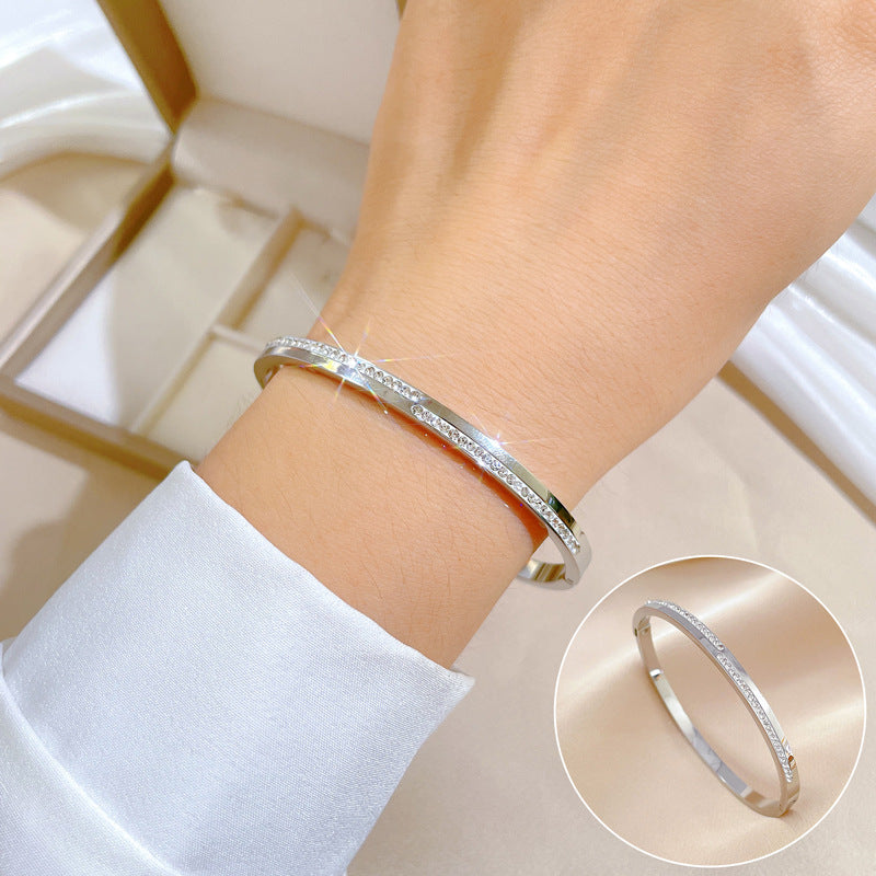 Pulsera rígida de cristal de Oro