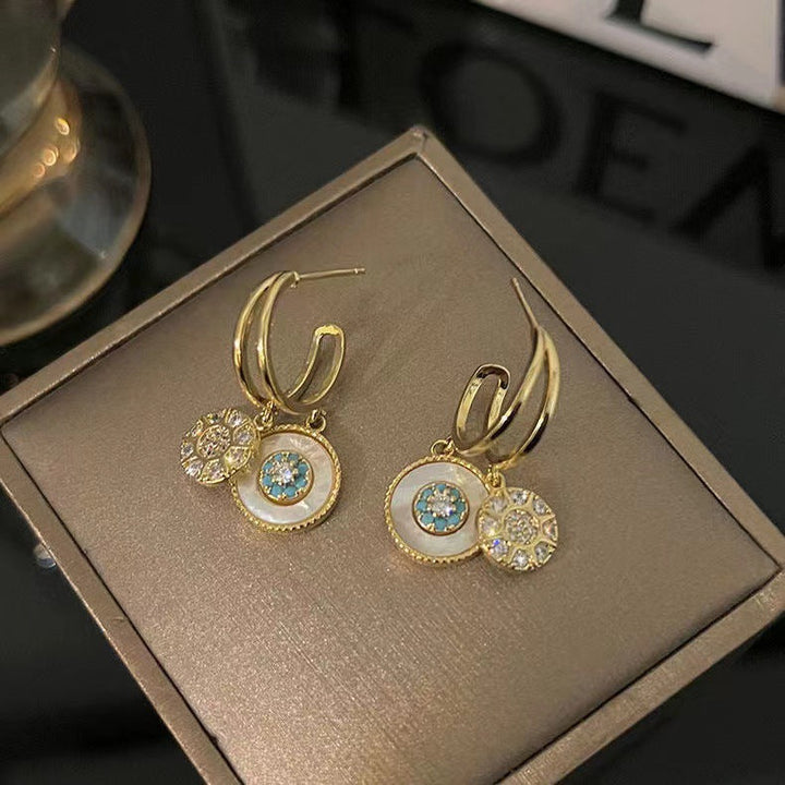 Pendientes chapados en oro Caleidoscopio Atractivo