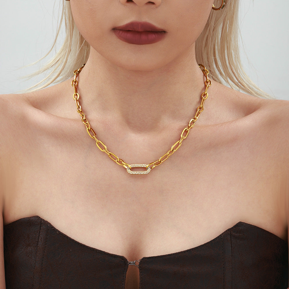 Conjunto Cadena Eslabones Dorado