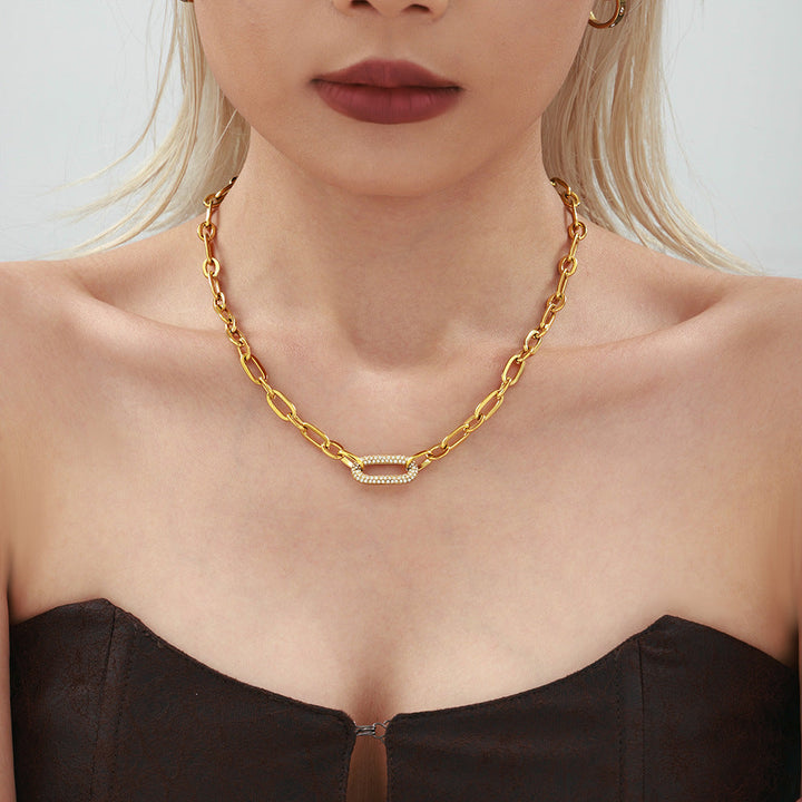 Conjunto Cadena Eslabones Dorado