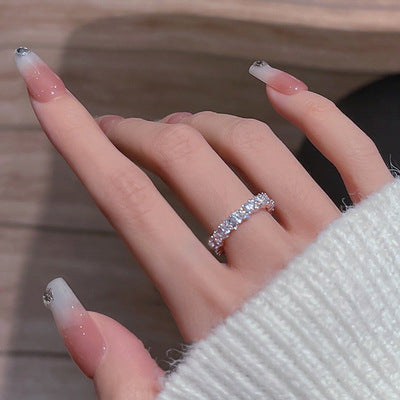 Anillos gemelos Cascada con circonitas