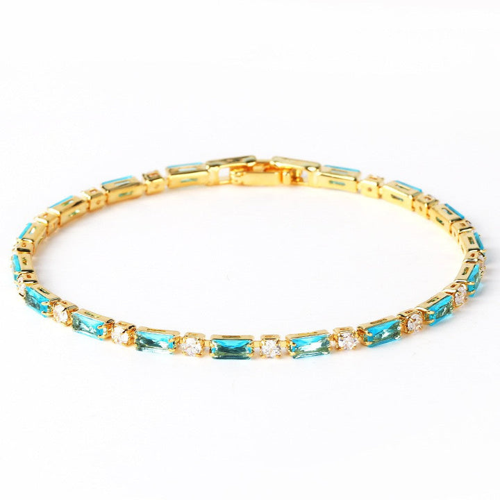 Pulsera Cuentas Azules Doradas