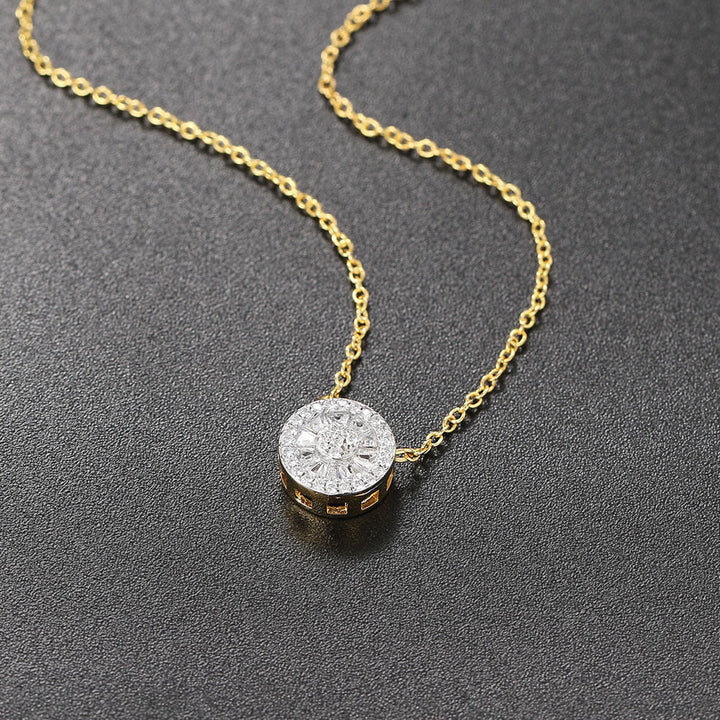 Collar de Oro de cristal redondo