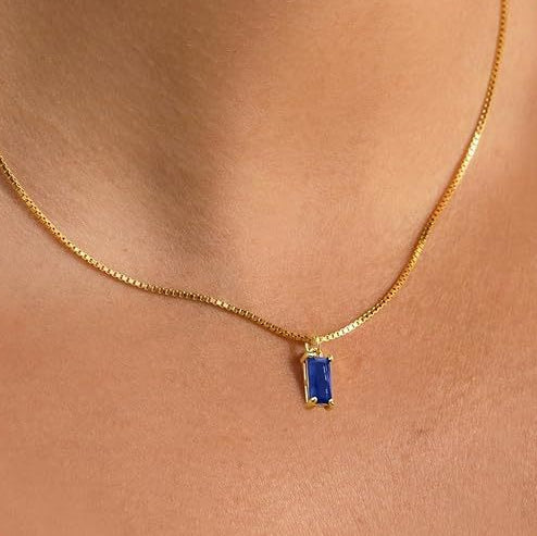 Colgante minimalista de zafiro Oro blanco