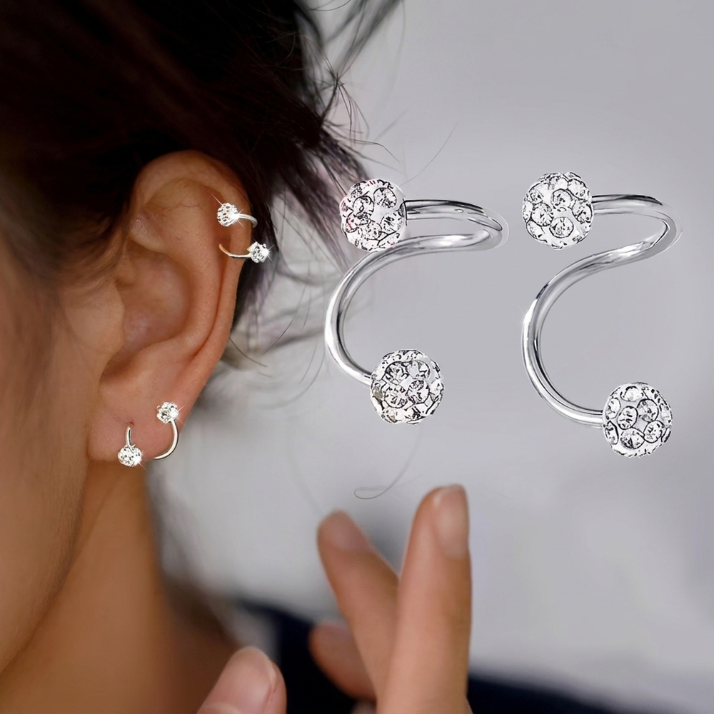 Set de Pendientes Espiral Brillantes