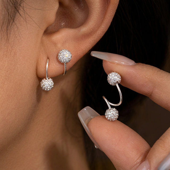 Set de Pendientes Espiral Brillantes