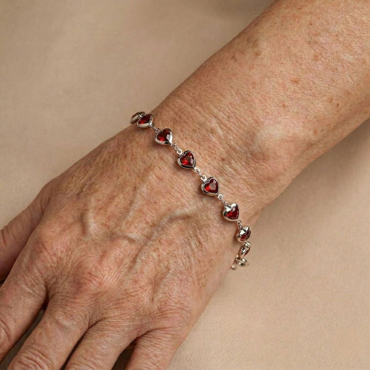 Pulsera Granate Plateada