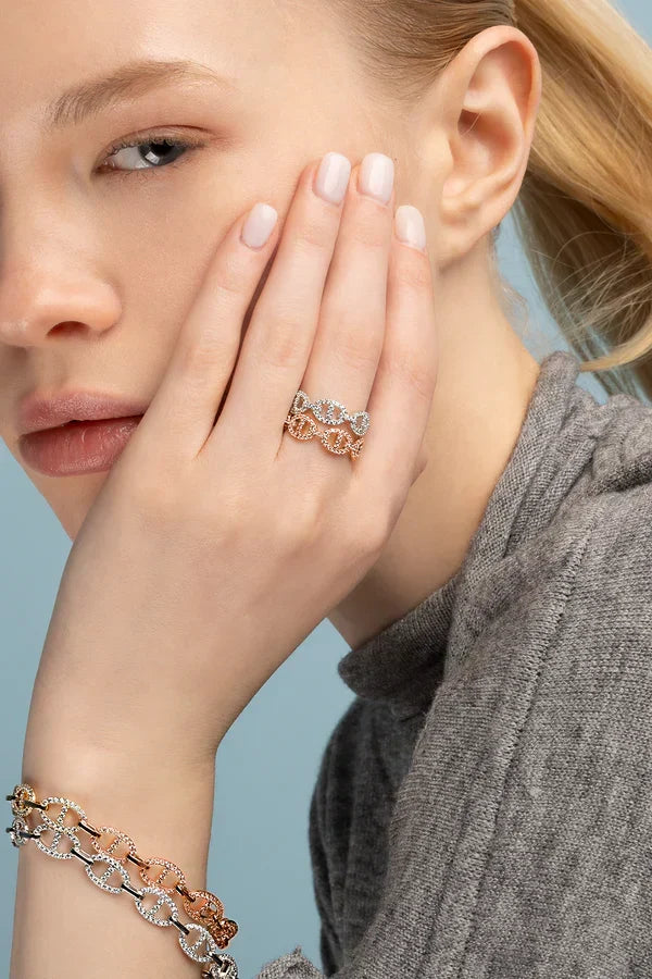 Anillo Eslabón Brillante