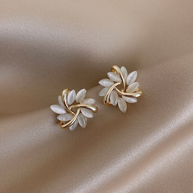 Pendientes Flor Blanca y Rosa