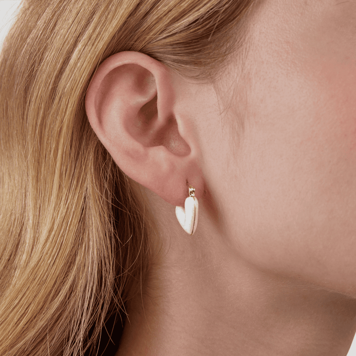 Pendientes Corazón Blanco Puro
