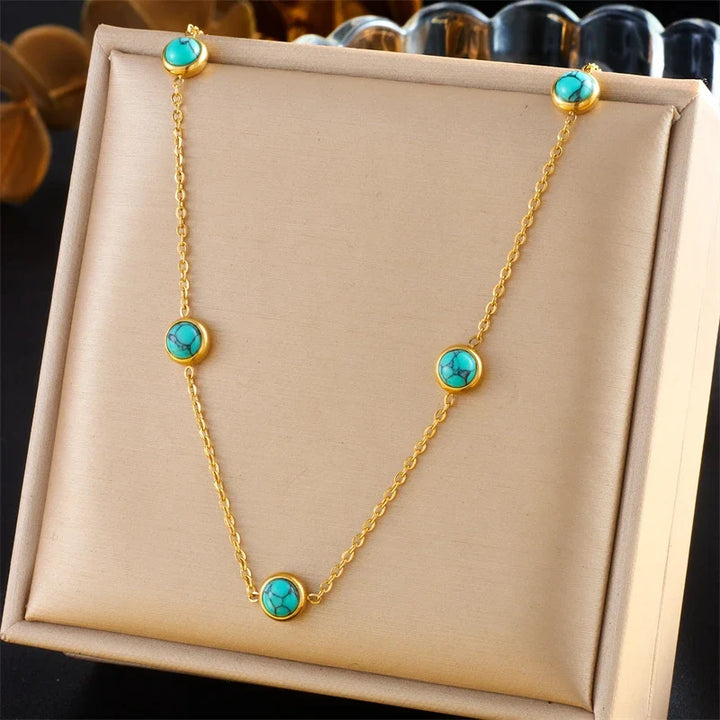 Conjunto Collar y Pendientes Turquesa de Oro