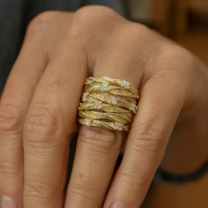 Anillo Retro Plateado