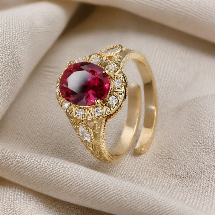 Anillo Nudo Halo Rubí