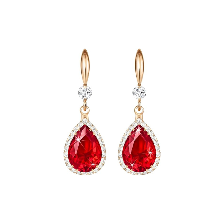 Pendientes lágrima de rubí Oro rosado