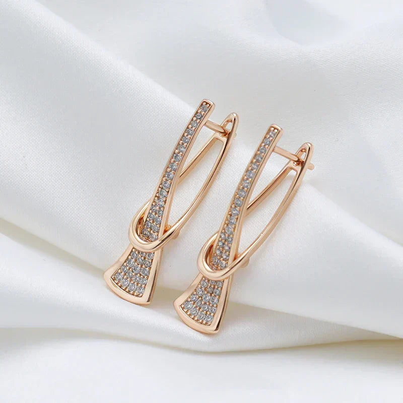 Pendientes Colgantes Brillo Rosado