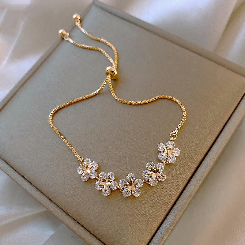 Pulsera Margarita de Cristal Oro