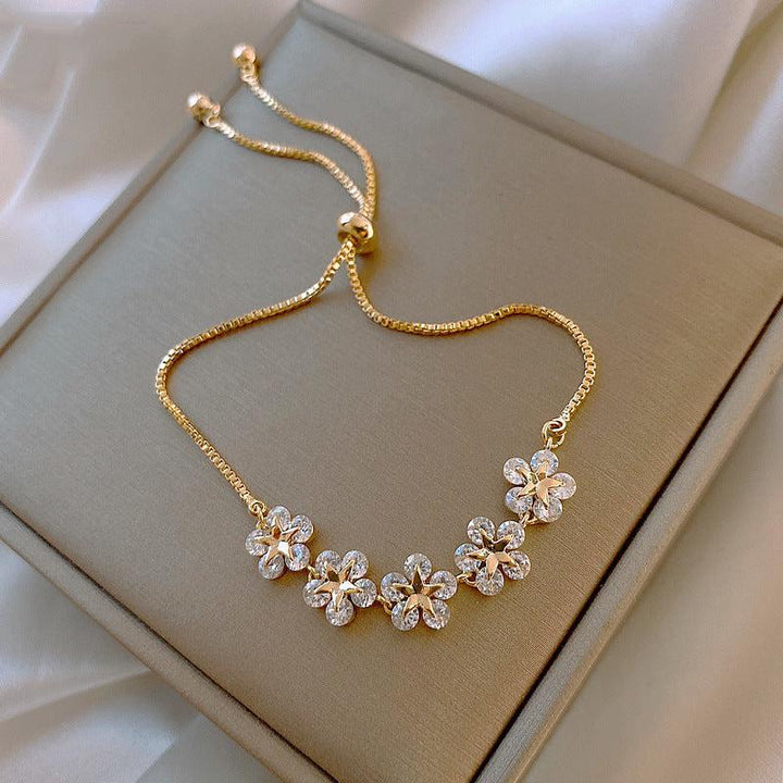 Pulsera Margarita de Cristal Oro