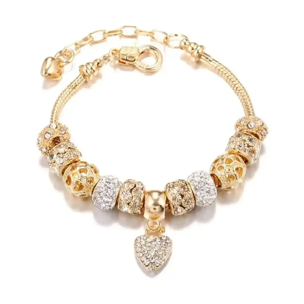 Pulsera Dorada Gruesa Corazón
