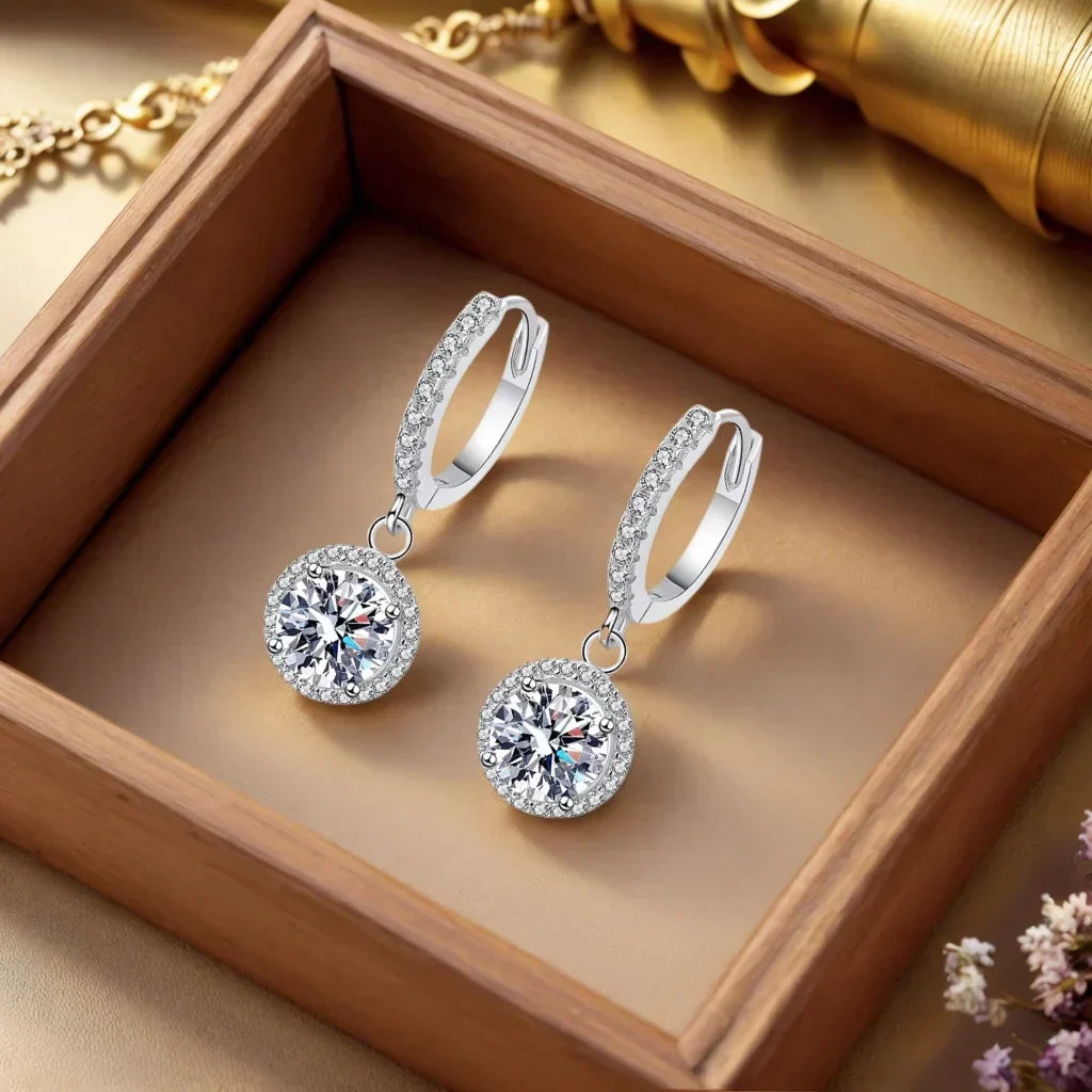 Pendientes de Plata con moissanita