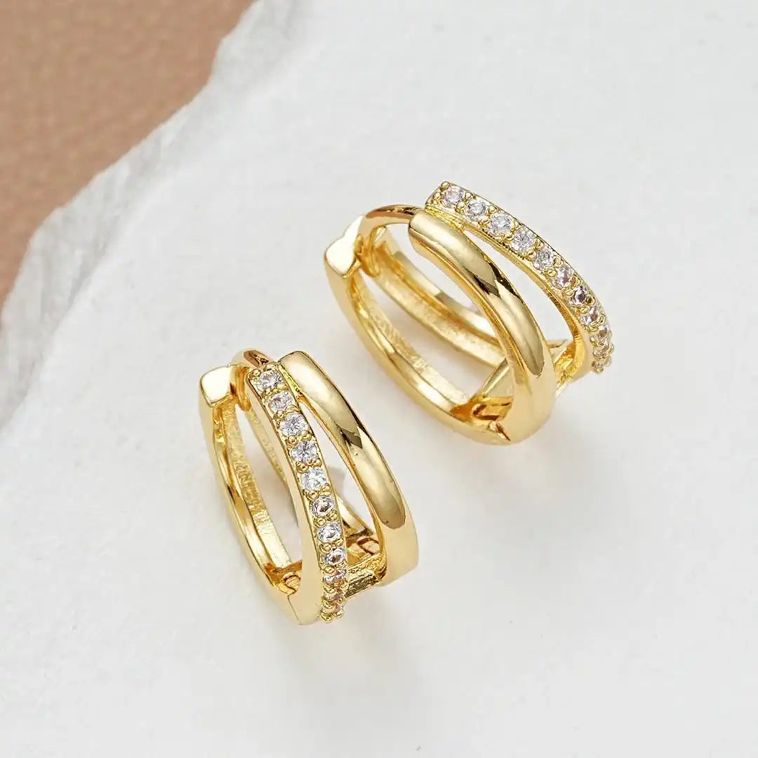 Aros Dorados con Circonitas Atemporales