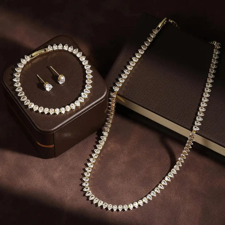 Conjunto Nupcial Completo de Circonitas Redondas