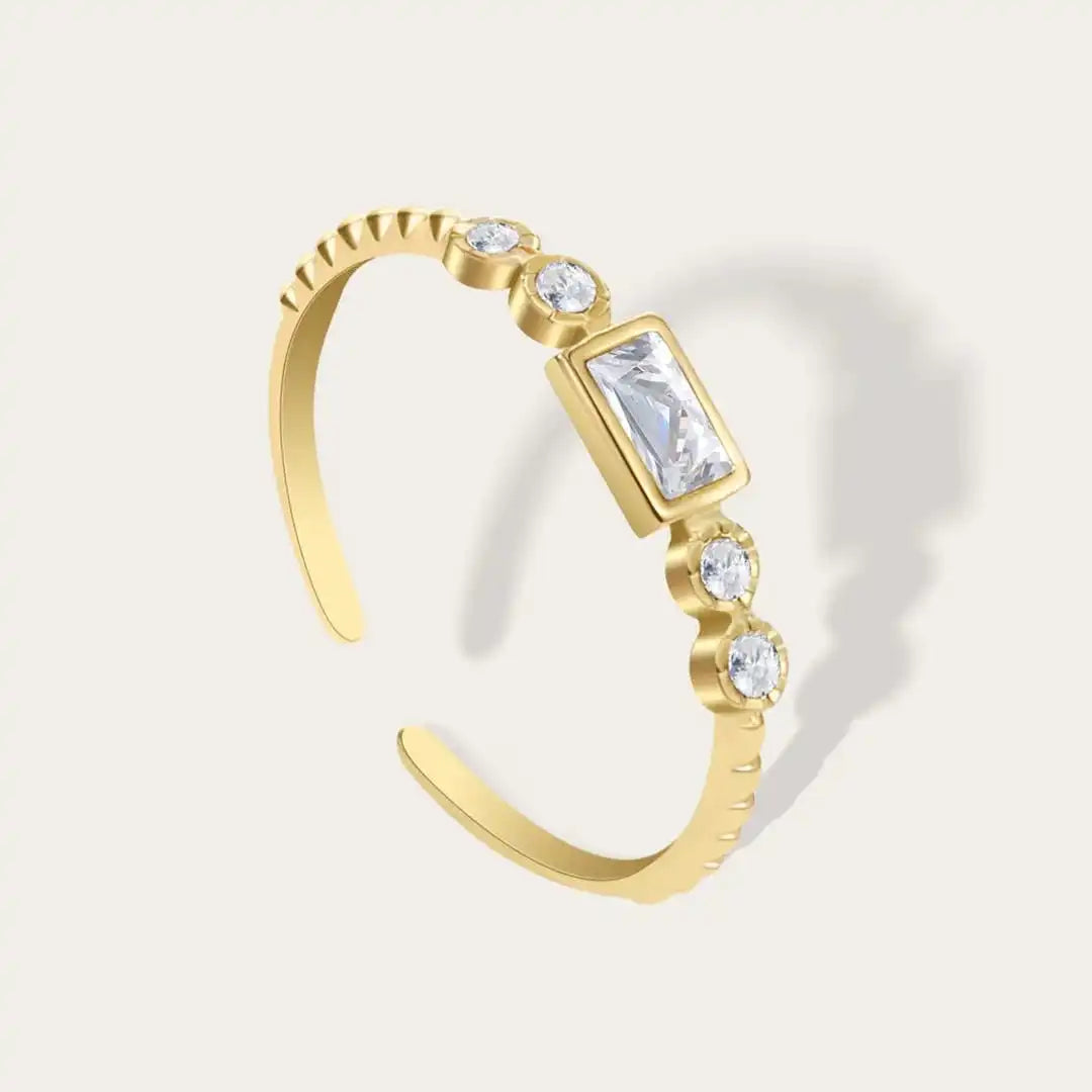 Anillo Abierto Baguette