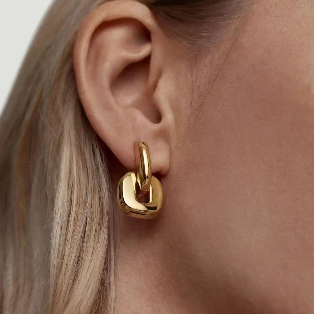 Pendientes Ovalados Bicolor Minimalistas