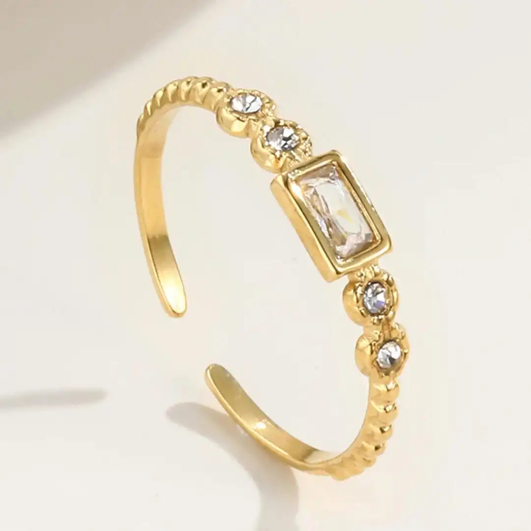 Anillo Abierto Baguette