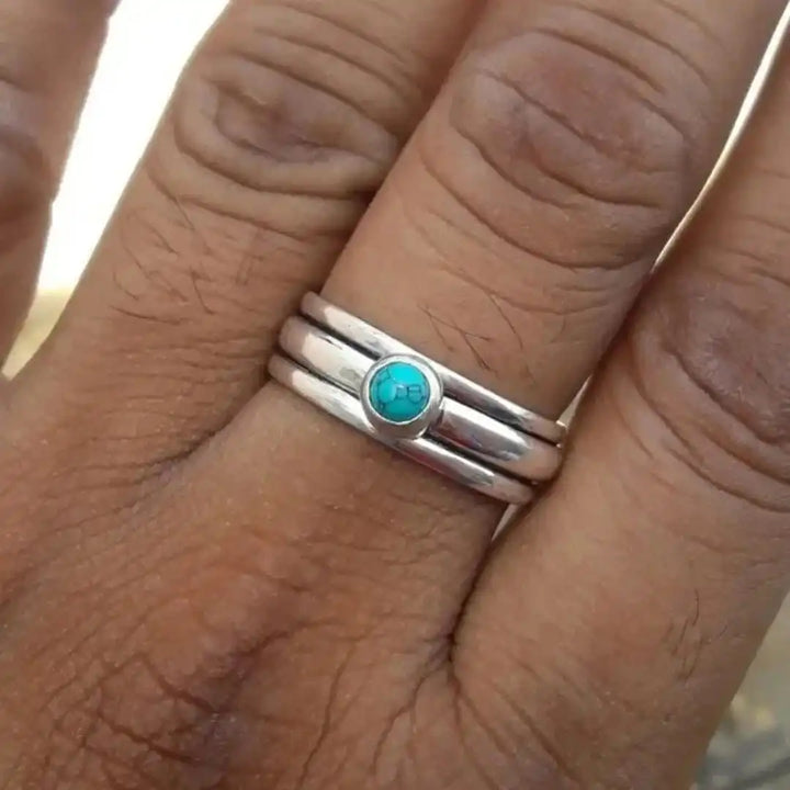 Anillo Apilado Turquesa