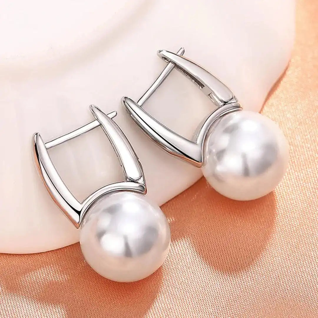 Pendientes Vintage Dorados con Perla