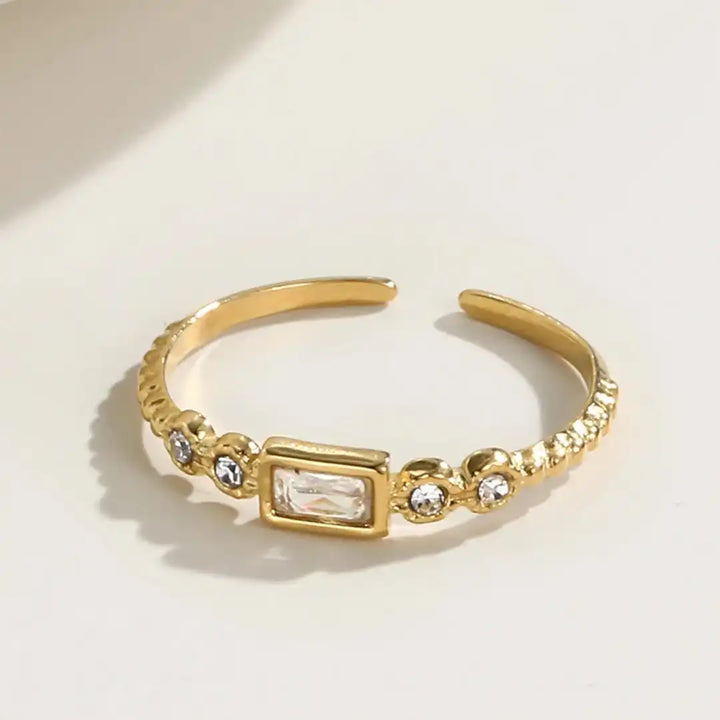 Anillo Abierto Baguette