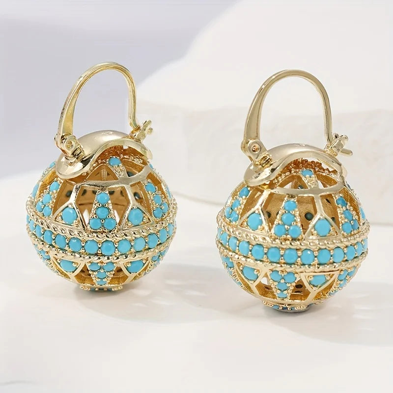 Pendientes Esfera Filigrana Turquesa