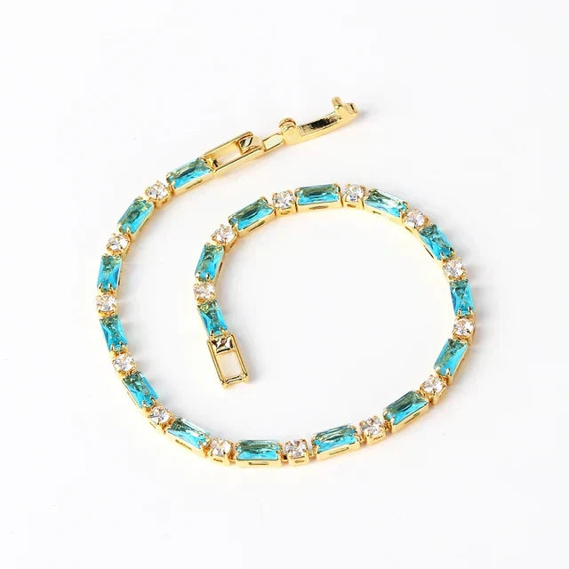 Pulsera Cuentas Azules Doradas