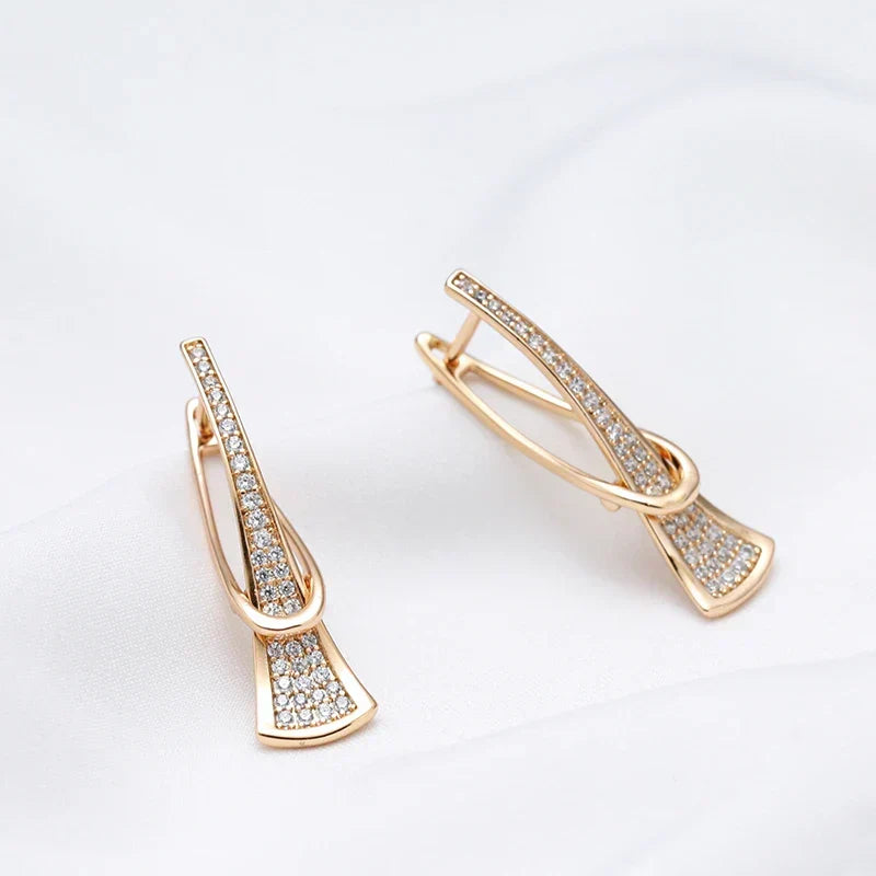 Pendientes Colgantes Brillo Rosado