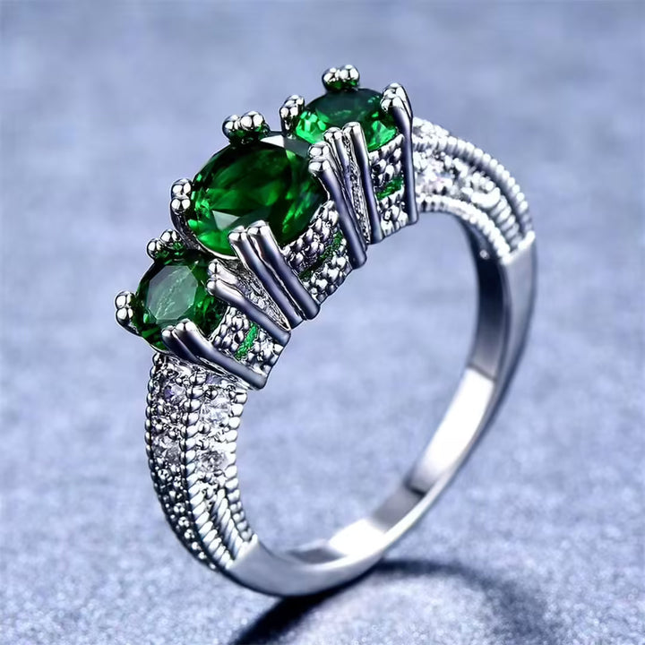 Anillo Piedra Verde Escultural